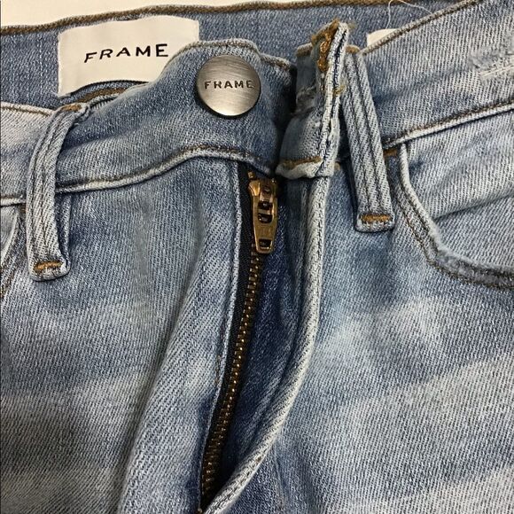 Frame Le Skinny de Jeanne Distressed Crop Jeans Good Condition Size 28 - Picture 6 of 10